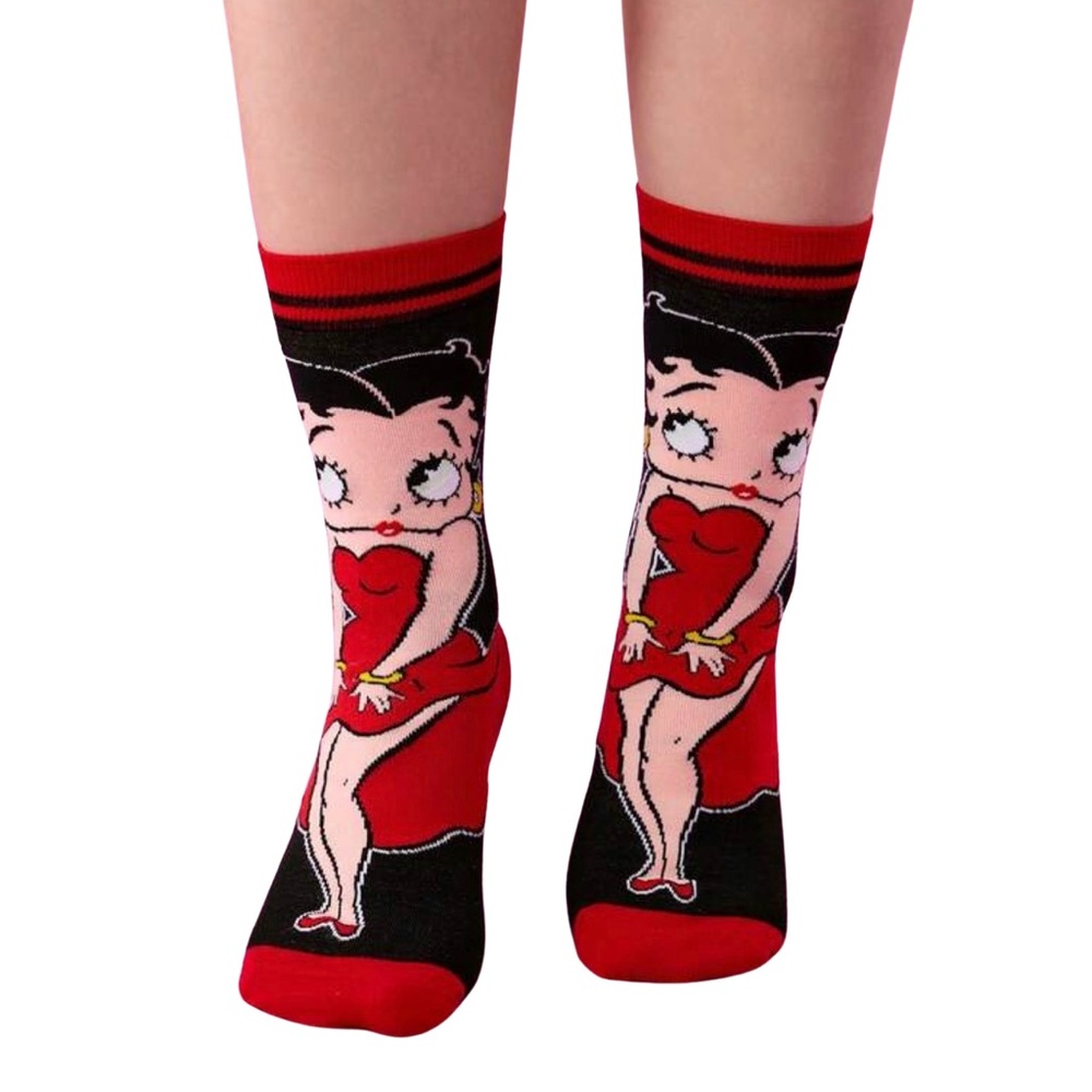 •Old Hollywood Sass• Betty Boop Graphic Crew Socks 3 for $21